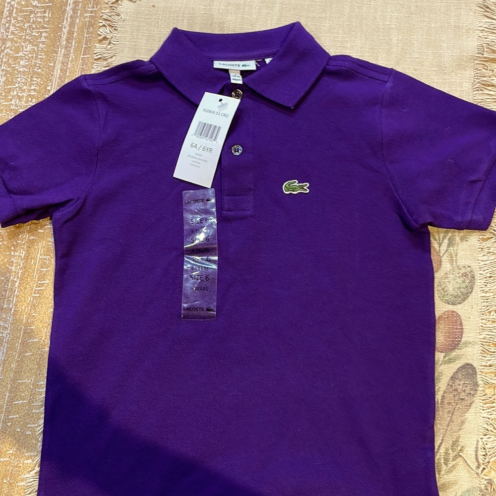 Plum Lacoste polo shirt